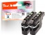 319684 - Peach Twin Pack Ink Cartridge black, compatible with Brother LC-121BK*2